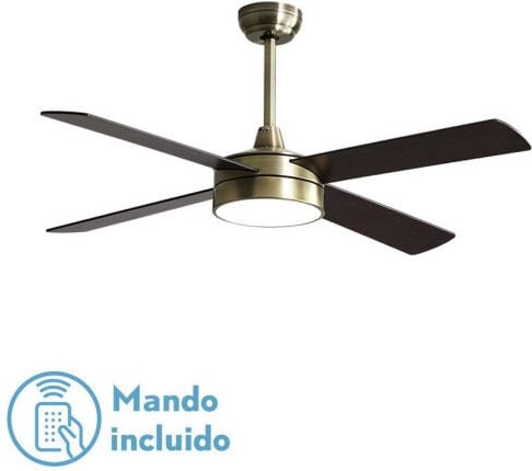 Thumbnail - TODOLAMPARA- Deckenventilator de mit Licht LED 24W mod. NEVERY Bronze,3 Schirme de Licht und Memory, 4 Wendeflügel Eiche...