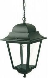 Schwarze Hängelampe aus Aluminiumguss mit transparenten Glasdiffusoren