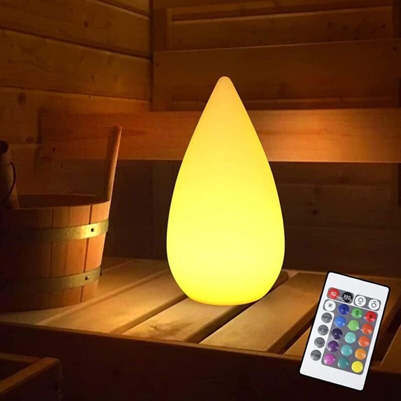 Thumbnail - Wiederaufladbare kabellose LED-Tischlampe, IP54-Wassertropfen-Saunalampe, dimmbare Nachttischlampe mit RGB-Farbwechsel, ...