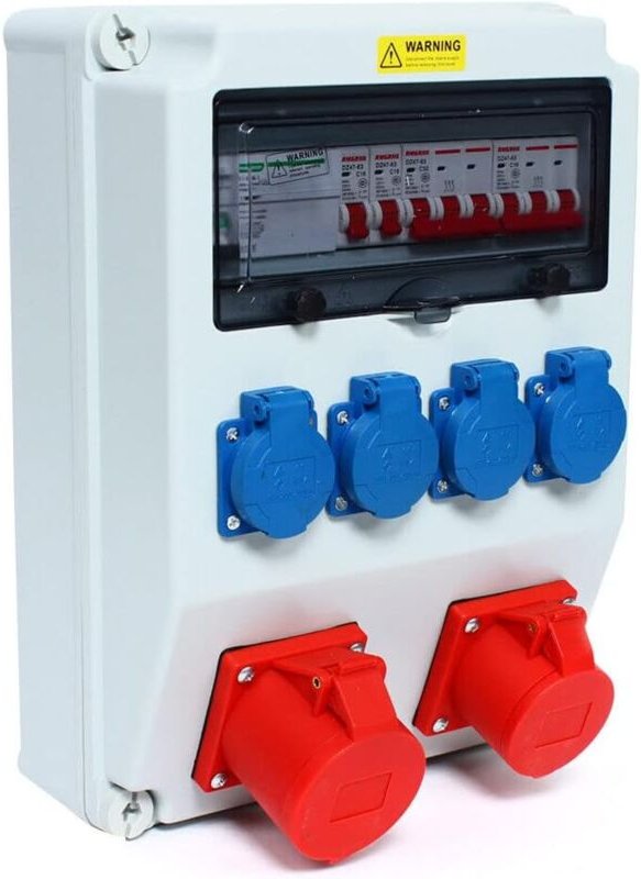 Wandverteiler, 32 a, 16 a, 230 v, cee, Baustromverteiler, Wandsteckdosenverteiler, Feuchtraumverteiler für Baustellen