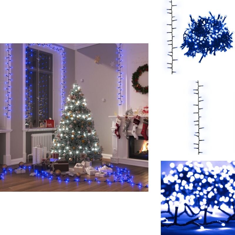 LED-Lichterkette mit 400 LEDs Blau 13 m pvc - Weihnachtsdeko - LED-Lichtringe - Blaue Beleuchtung - Lichterkette - Indoo...