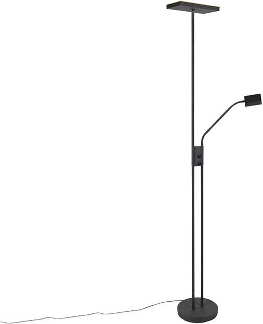 Design-Uplighter Jazzy mit Leselampe eckig schwarz