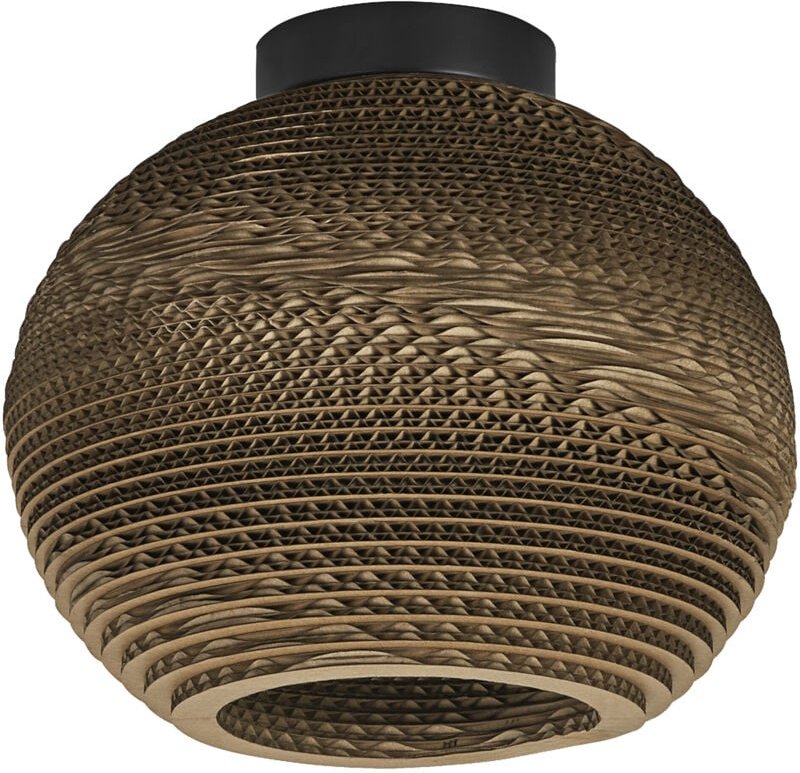Ledvance - Deckenleuchte Decor Cardboard Ball braun aus Wellpappe, leicht, E27, 260 mm Durchmesser, Leuchtenschirm aus r...
