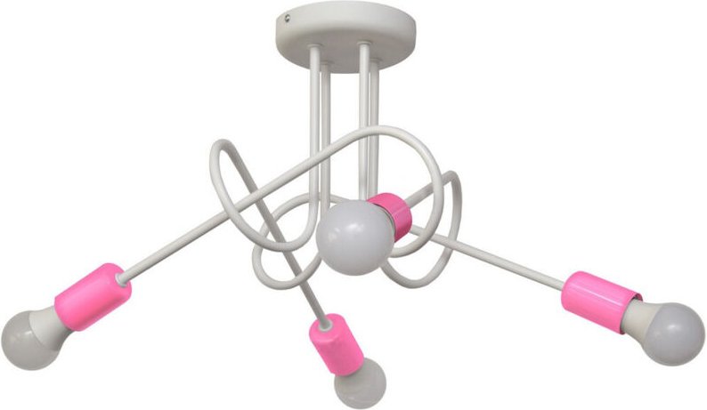 Helam - oxford Halbbündige Deckenleuchte mit mehreren Armen Weiß, Rosa 44cm