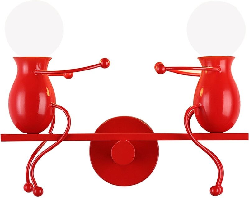 Wandleuchte Kreatives, Moderne Einfache Humanoid Wand Lampe im Wippe Form Eisen Halter Innen E27 Art Deco für Wohnzimmer...