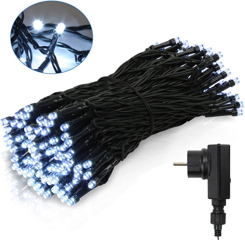 Randaco Lichterkette 10m 100LED 8 Lichtmodi Lichterketten für Party Weihnachten Hochzeit Deko, kaltweiß