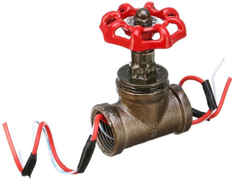 Vintage 3/4 Zoll Kabel-Absperrventil-Lichtschalter - Industrieller Loft-Stil - Eisenventil-Wasserrohr-Leuchten - Steampu...