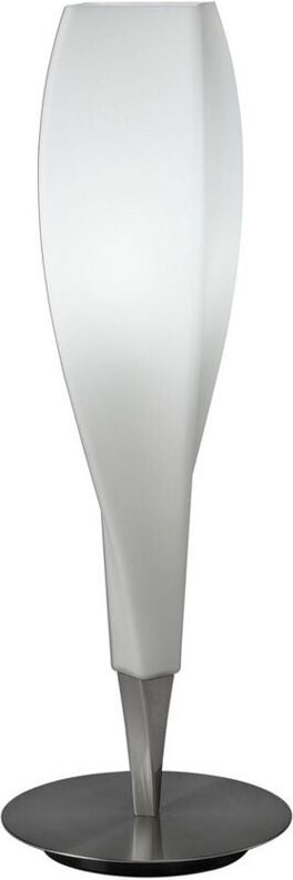 Inspired Mantra Neo Tischlampe 1 Licht E27, satiniertes Nickel/milchiges weißes Glas