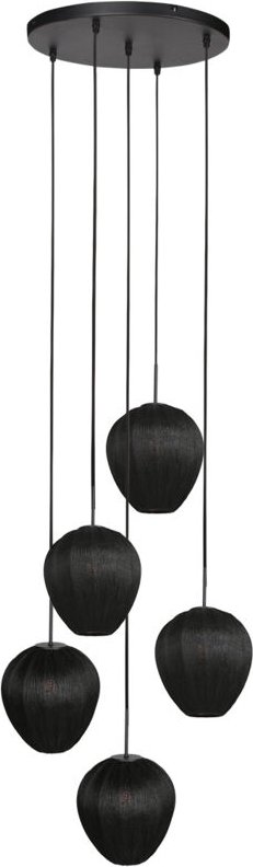 Hängeleuchte - HaloSwap - schwarz - leinen - ø 40cm - - Mexlite