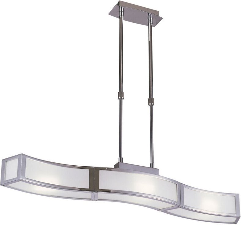 Inspired Mantra Duna GU10 Lineare Pendelleuchte mit 3 Leuchten L1, SGU10-Leiste, poliertes Chrom, weißes Acryl, Kompaktl...