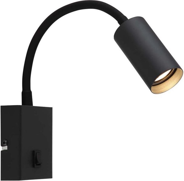 Thumbnail - Wandleuchte LED Wandlampe Metall schwarz matt Schalter Flexarm schwenkbar H 42cm