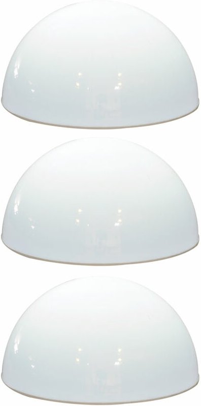 3er Set led Solar Steh Lampen Fassaden Halb Kugel Wand Beleuchtung Garten Weg Stand Leuchten weiß