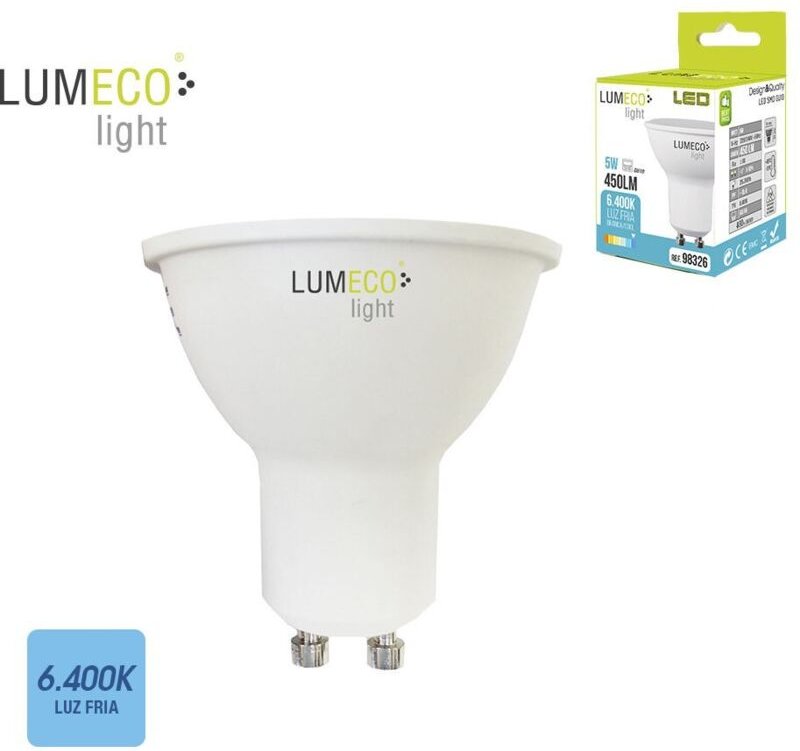 EDM - Dichroitische LED-Glühbirne GU10 5W 450lm 6400K Kaltlicht Ø5x5,5cm
