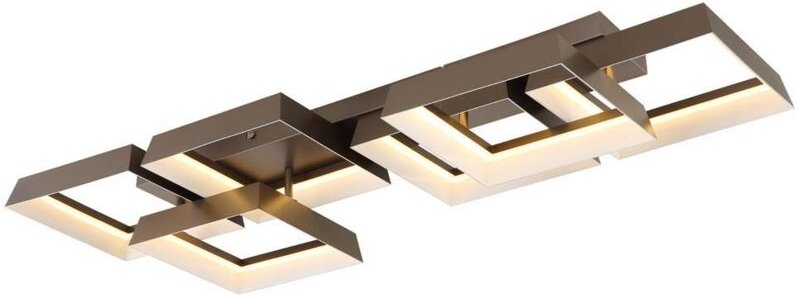 LED Deckenleuchte Deckenlampe Wohnzimmerleuchte opal kaffeefarben matt L 102 cm