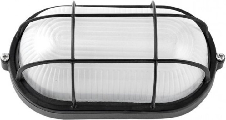 Fabrilamp - Wandleuchte ext.oval aluminium apus groß 1xe27 schwarz 11,5x27,5x15,5 cm ip44