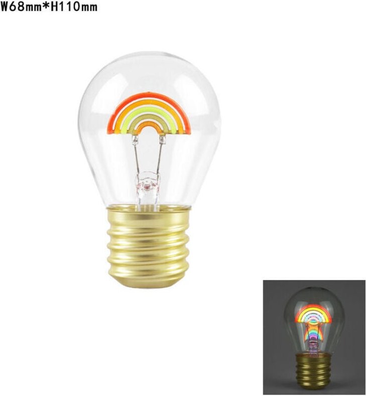 Dekorative Glühbirnenlampe mit stilvollem LED-Design – Aufladen über usb, elegante Geschenkidee 0,2 w (regenbogen)