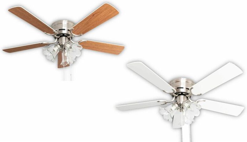 Thumbnail - Deckenventilator Kisa Deluxe BN Weiß / Ahorn mit Licht