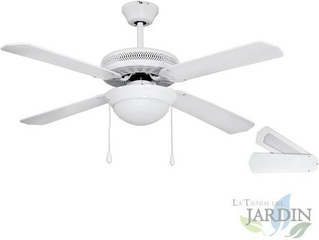 Suinga - Orbegozo Deckenventilator mit Licht, 4 Flügel, Durchmesser 132 cm, 3 Geschwindigkeiten, 60 w, weiß