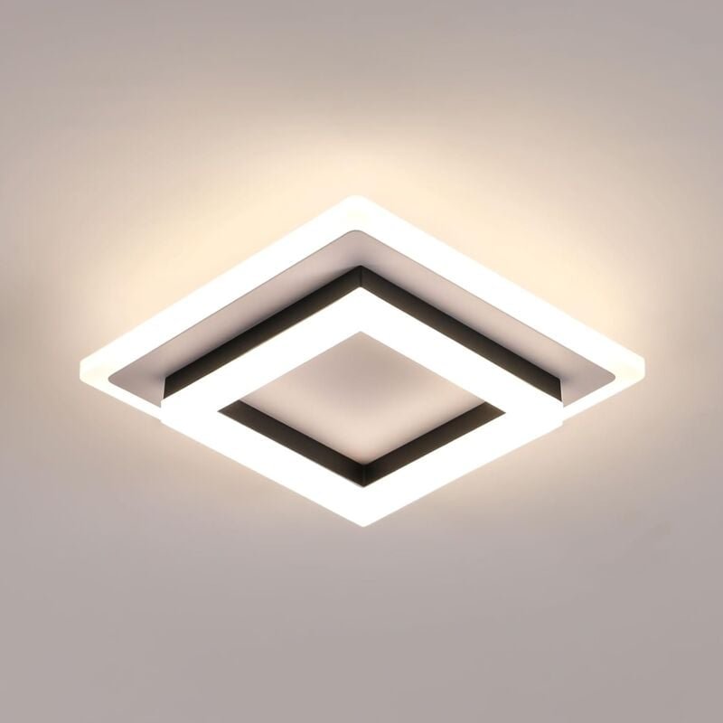24W Deckenleuchten, moderne LED-Deckenleuchte 4500K, quadratische Acryl-Deckenleuchte für Schlafzimmer, Wohnzimmer, Küch...