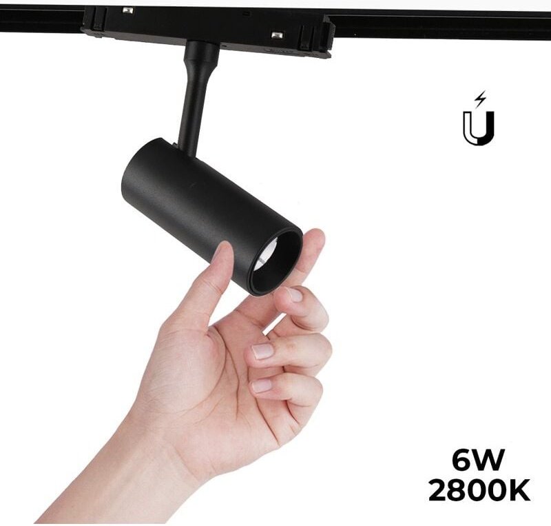 Barcelona Led - LED-Schienenstrahler für Magnetschiene 48V - 6W - Schwarz