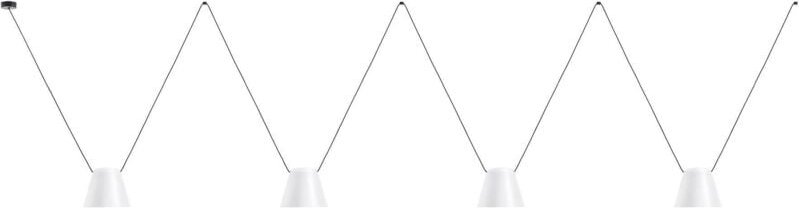 Leds-C4 Attic - Dekorativer hängender Deckenanhänger Matt Weiß Matt Schwarz 4x E27 / 75cm x 400cm