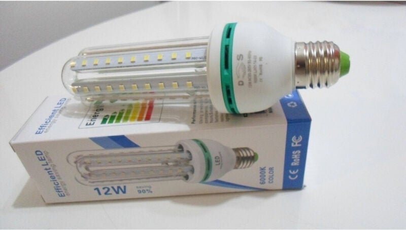 Trade Shop Traesio - Trade Shop - LED-Leuchtstoffröhre, kalt-warmweiß, E27, 3U, 12 w -