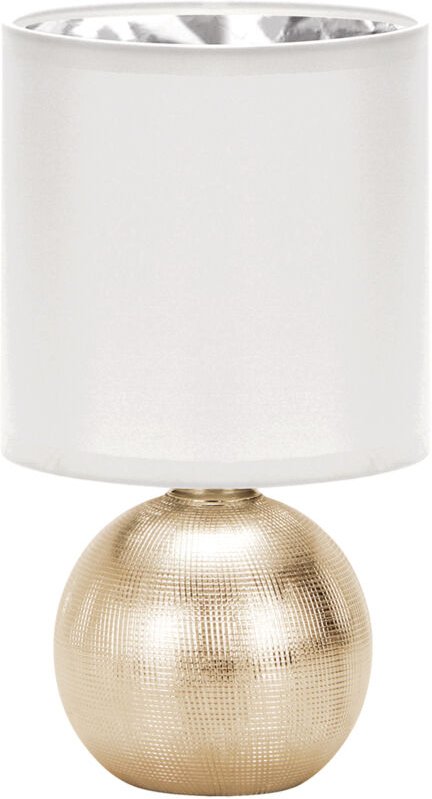 PERLO E14 Tisch-Nachtlampe gold/weiß