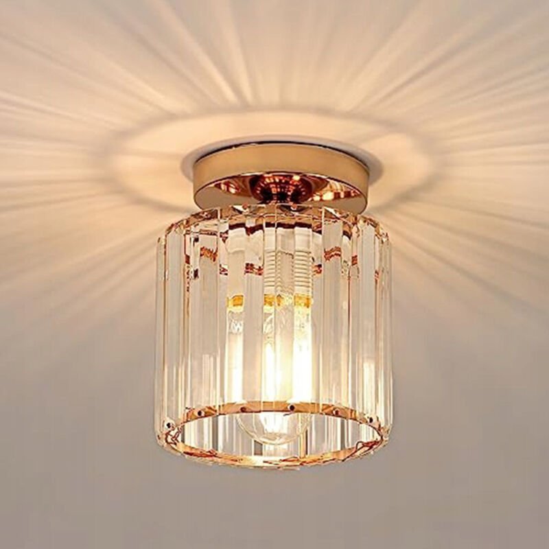 Hübscher moderner Kronleuchter für Wohnzimmer, E27-Kronleuchter aus goldenem Kristall