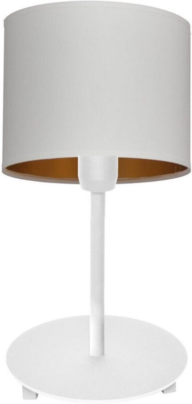 Alba Tischlampe mit rundem Schirm Weiß, Gold 20cm - Helam