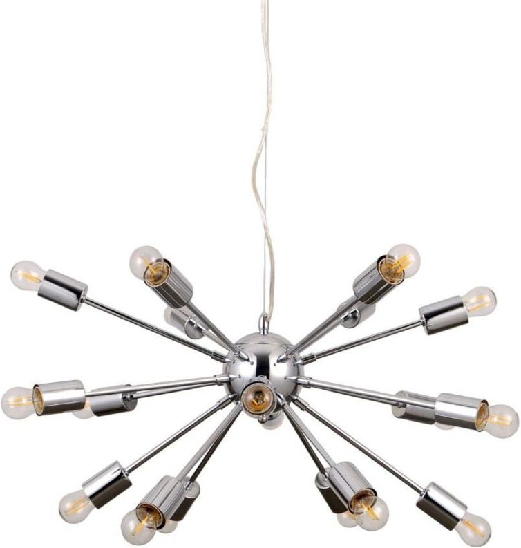 Theo - Moderner hängender Anhänger Chrom 18 Licht, E27 - Italux