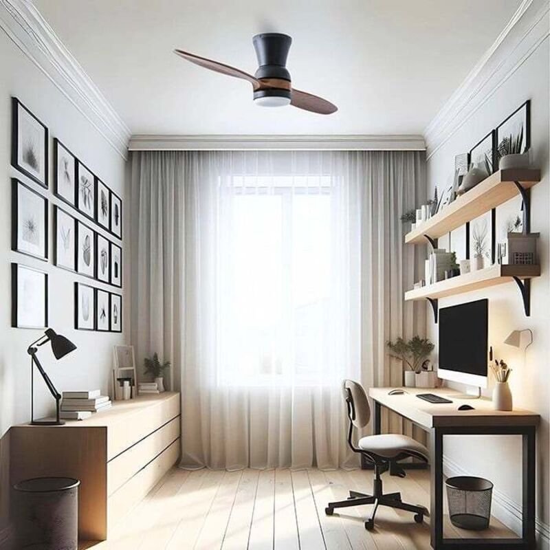 Ventyly - lean Deckenventilator mit dunklem Holzlicht VT23206