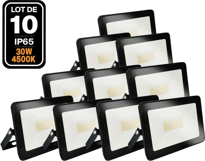 Europalamp - 10 Projecteur led 30W Ipad Blanc neutre 4000K Haute Luminosité