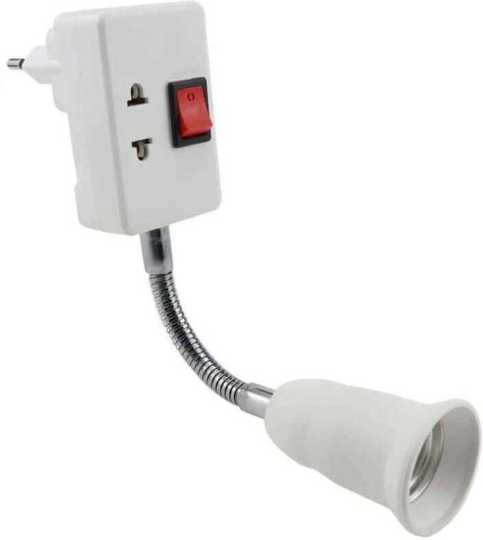 E27 Fassung mit Schalter, 360 Grad verstellbar, E27 Lampenadapter, Wandsteckdose, Lampenfassung, E27 Fassung ohne Leucht...