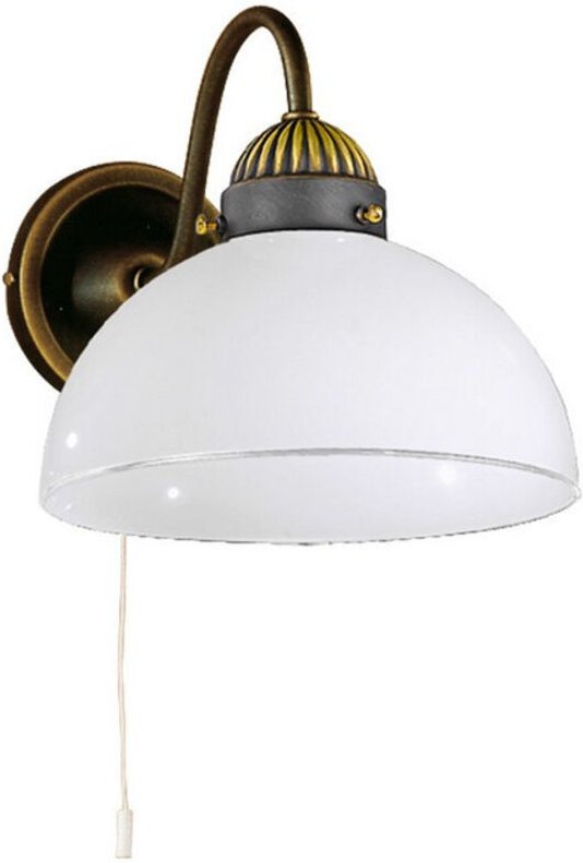 Nonna - Cottage Style Glas Wandleuchte Matt Antik Messing, 1x E27 - Kolarz