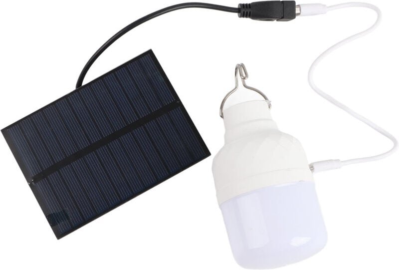 Solarbetriebene LED-Lampe, 40 W, 5000 K, 1500 lm, tragbare LED-Lampe mit 3-W-5-V-Solarpanel für Camping und Angeln