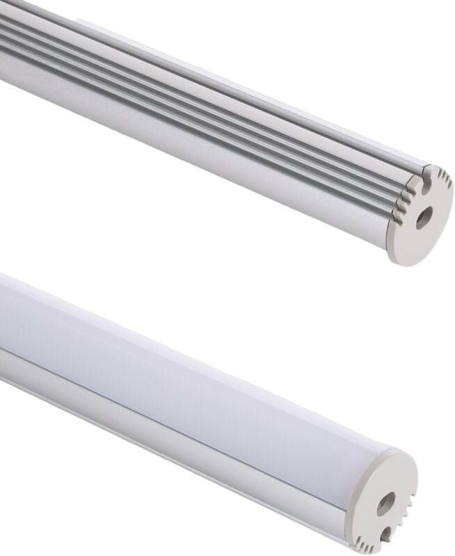 Thumbnail - Ledkia - Aluminiumprofil Hängend Rund für led Streifen bis 11 mm Aluminium 2 m Halbtransparent