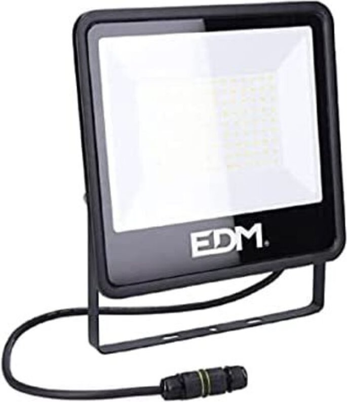 EDM - 100w led strahler 8200lm 4000k tageslicht schwarz serie 24,6x22,8x2,9cm