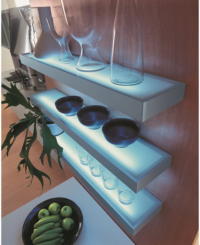 Led Glasbodenleuchte Edelstahloptik 450 mm lang