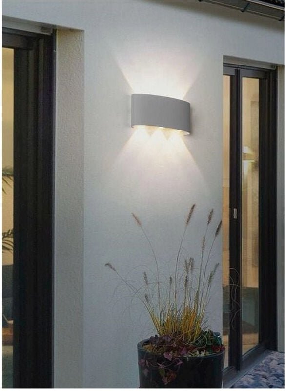 Trade Shop Traesio - Trade Shop - applique 16W up&down wandleuchte grau outdoor IP65 licht 4000K 3000K 6500K ES68 -