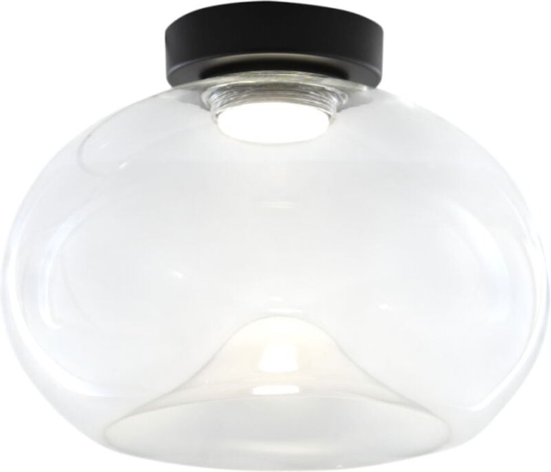 Fabas - Brena - Runde Deckenleuchte mit integrierter led Luce - 19W dimmbare LED-Wandleuchte - Transparent konkav