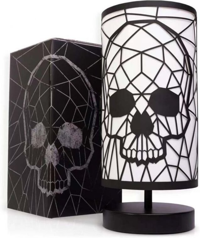 Linghhang - Schwarze Totenkopflampe, 3-Wege-Touch-Tischlampe, Gothic-Dekor, geeignet als Feiertagsdekoration, Geburtstag...