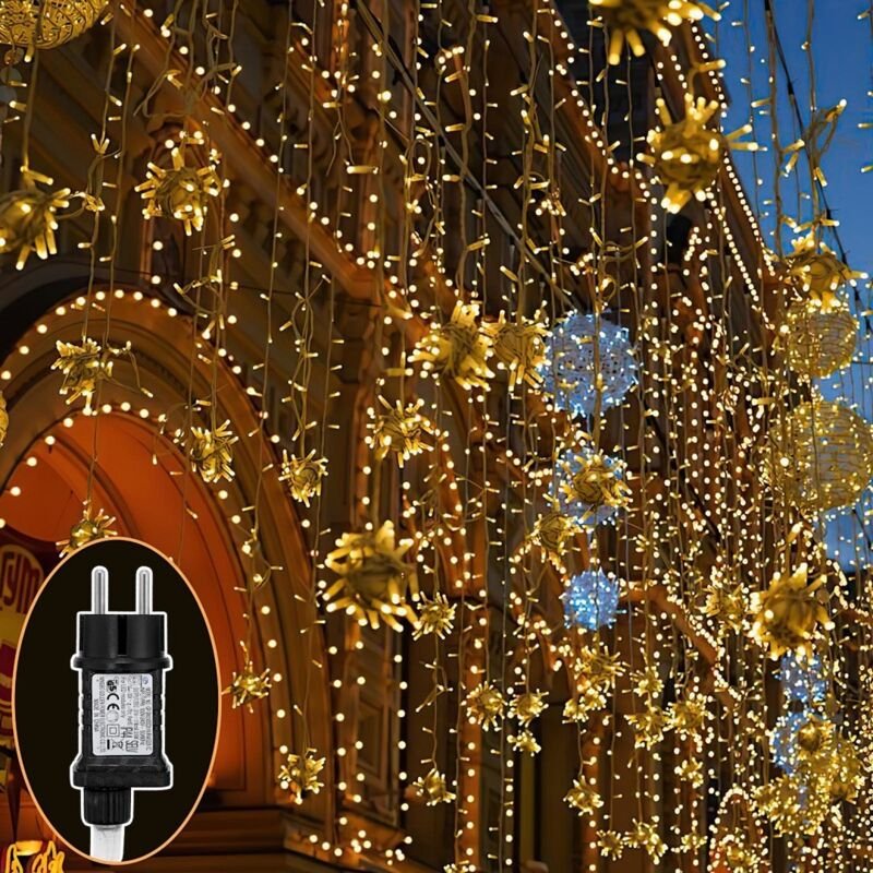 Randaco 30m 300 LED Lichterkette Eisregen LED-Lichtervorhang Weihnachtsbaumbeleuchtung Weihnachtsbeleuchtung Innen Außen...