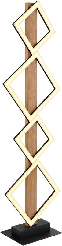 Stehlampe modern Wohnzimmerlampe schwarz Stehleuchte Holzoptik, led Standlampe Quadrate, Metall matt, 1x led 35W 2280lm ...