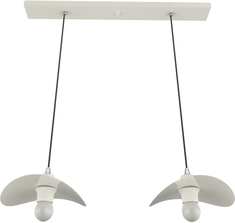 Piuma sospensione binario 2 luci monocolore lucido