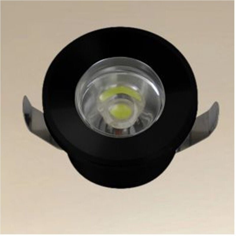Trade Shop Traesio - Trade Shop - 1W led deckeneinbaustrahler IP20 schwarz mini spot schrittleuchte warmes licht 00304 -