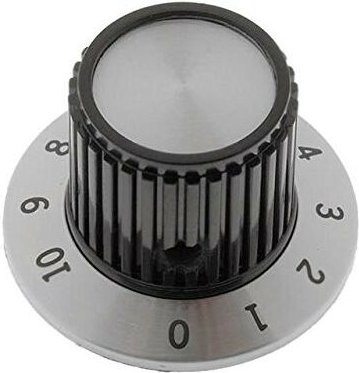 Bedienknopf mit Zahlenscheibe 0-10 Welle 6,35mm