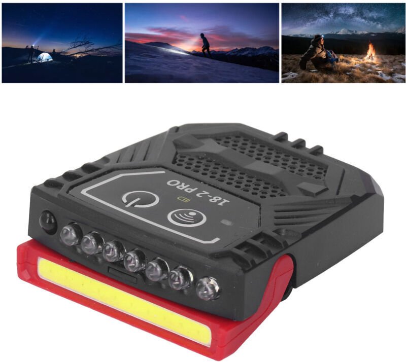 Wiederaufladbare, wasserdichte LED-Stirnlampe mit Bewegungssensor, helle Stirnlampe für Camping, Radfahren, Laufen und A...