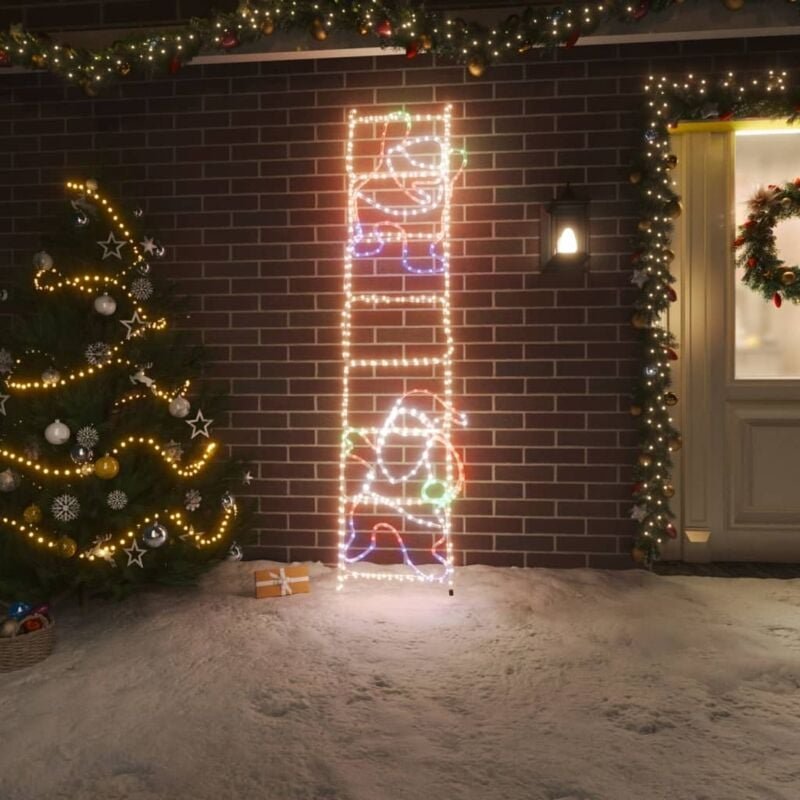 Thumbnail - Vidaxl - LED-Silhouette Weihnachtsmann auf Leiter 552 LEDs 50x200 cm