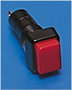 Rechteckiger Drucktaster OFF-(ON) 3A/125Vac Farbe ROT