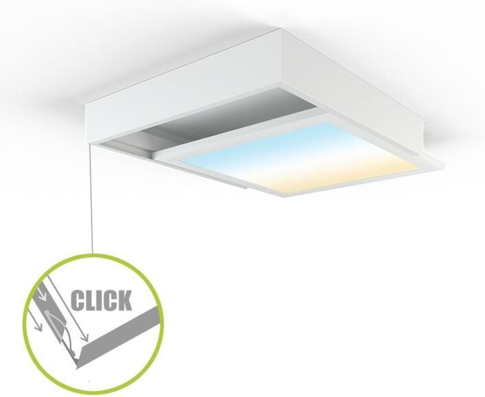 LED Panel Aufbaurahmen Click 30x30cm weiß Aufputz Montagerahmen